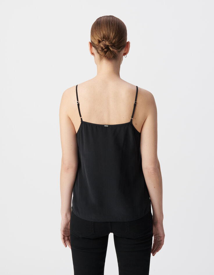 Women’s black silk camisole with skull embroidery-3