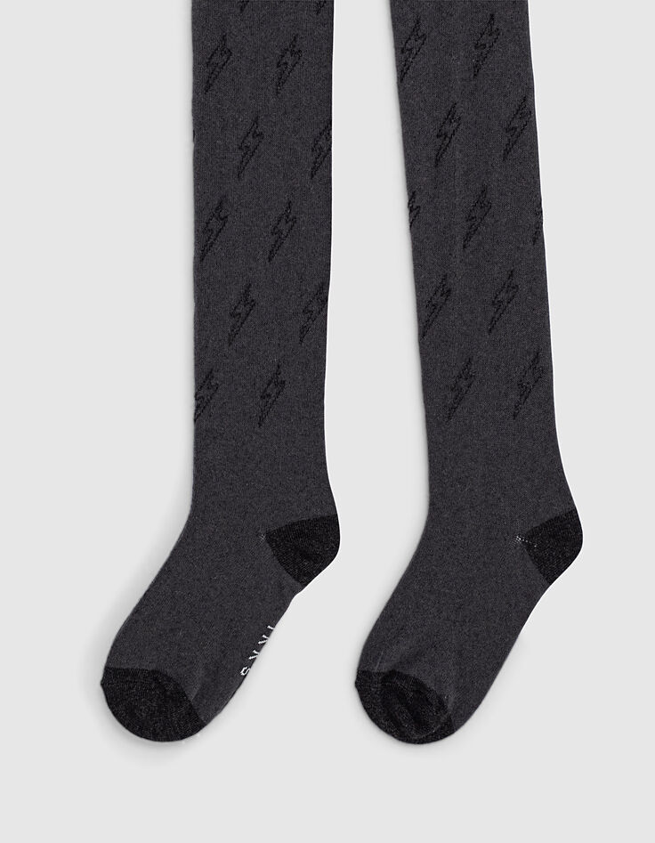 Girls’ charcoal grey marl knitted tights+lightning-3 Girls’ charcoal grey marl knitted tights+lightning-3