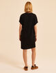 Robe manches courtes noire motif chevrons I.Code-4