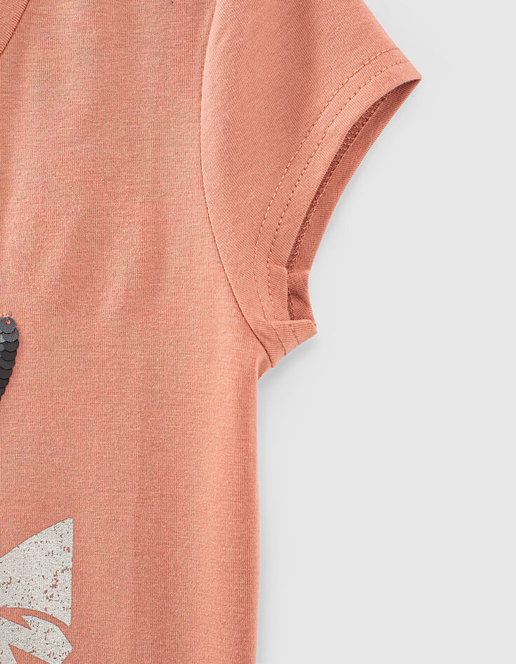 Camiseta polvorienta rosa IKKS - CATWOMAN con lentejuelas-5
