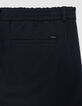 Men's slim navy elastic waistband jogpants-9