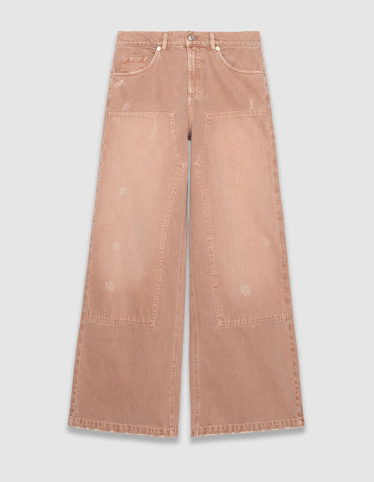 Women’s pink Edie high-waist wide-leg jeans-5
