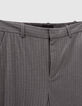 Pantalon de costume flare gris à rayures tennis Femme-7