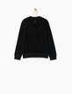 Cardigan noir velours, bandes avec rivets fille-3