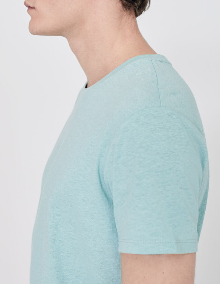 Wassergr&uuml;nes Herren-T-Shirt aus Baumwolle und Hanf-2