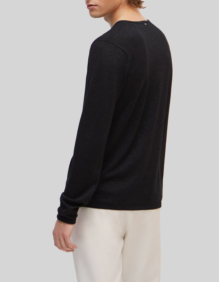 Pure Edition - Jersey negro punto lana purpurina hombre-3