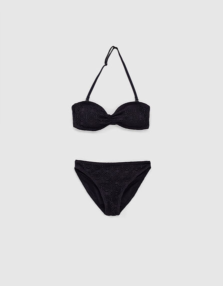 Girls’ black lace bikini