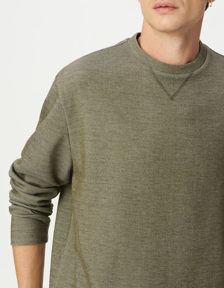 Camiseta manga larga caqui hombre-1