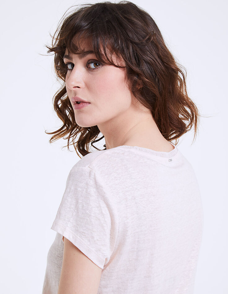 Tee-shirt en lin foil femme-5 Tee-shirt en lin foil femme-5