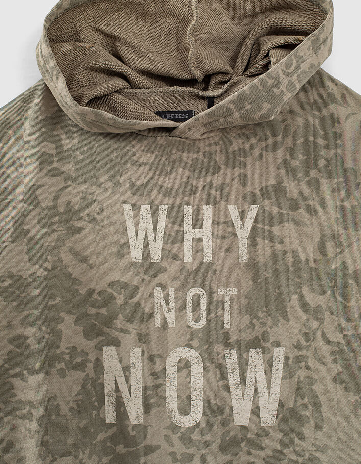 Kaki sweater camouflage-bladerenmotief jongens-3