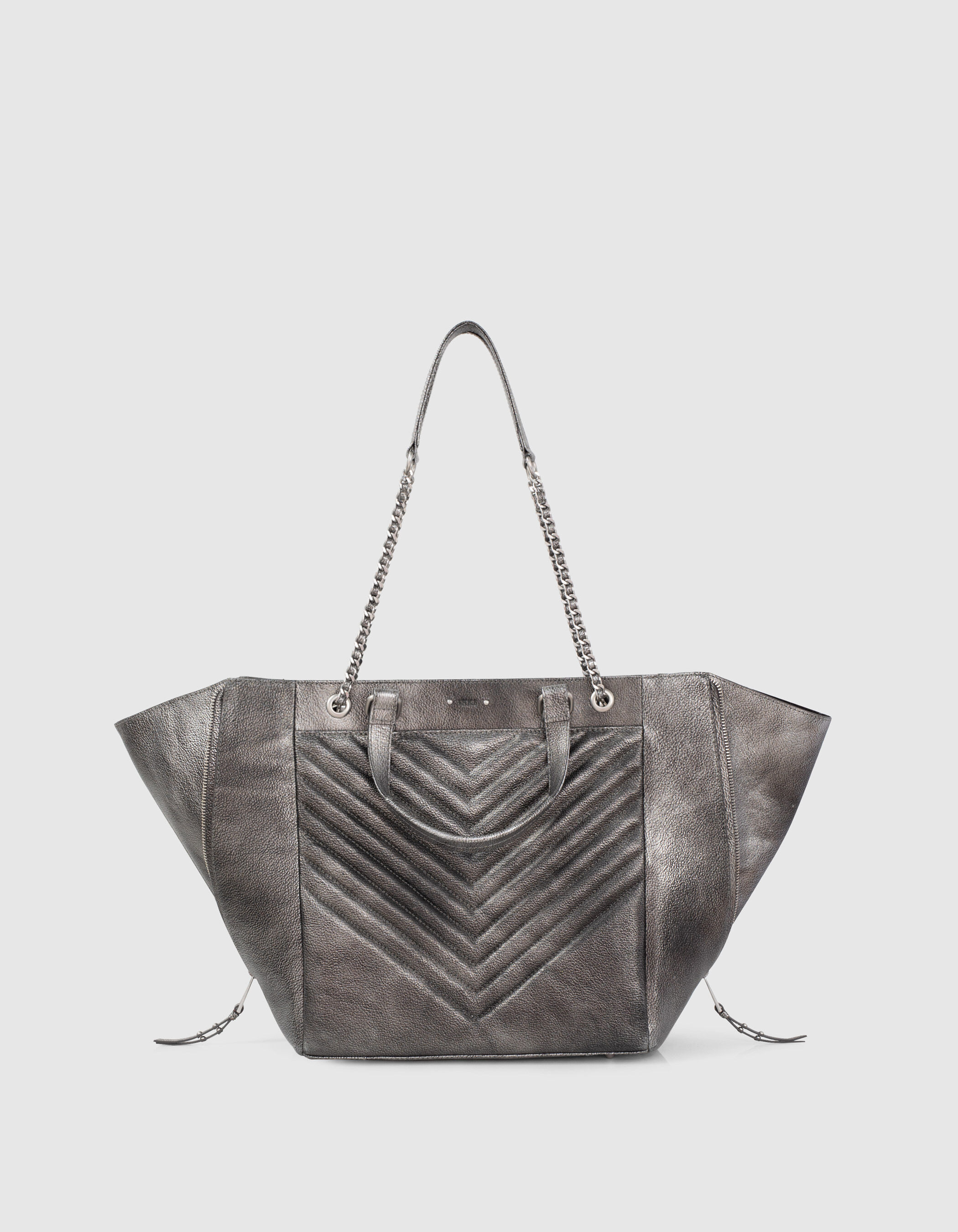 Women s quilted chevron METALLIC 1440 tote bag IKKS