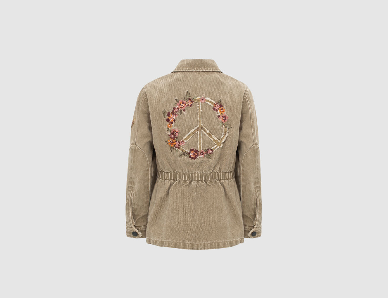 Girls’ light khaki Terra Denim safari jacket, P&L back - IKKS-4