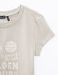 T-shirt vert messages et palmiers cropped fille-7
