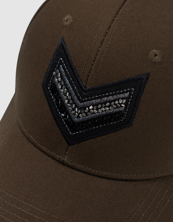 Casquette kaki broderie chevrons Femme-4