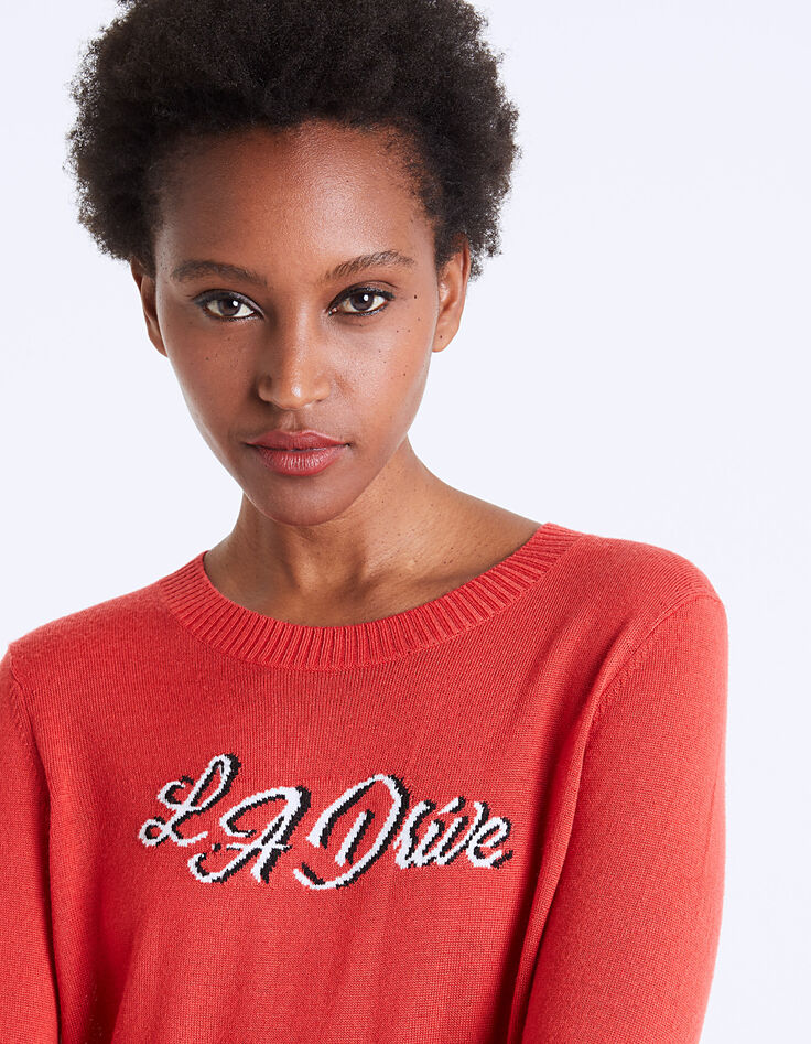 Jersey tricot punto fino mensaje L.A Drive mujer-4