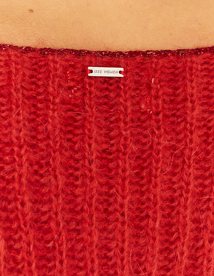 Women’s strawberry fluffy wool V-neck sweater-6