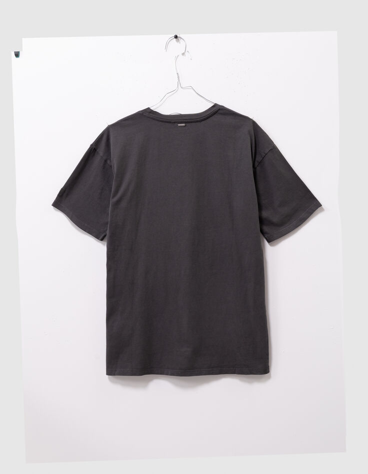 Camiseta gris algodón oversize mensaje niña-6