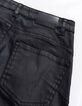 Schwarze Damen-Bootcut-Jeans beschichtet hoher Bund-2