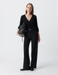 Women's black knitted button cardigan-2