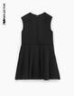 Schwarzes M&auml;dchenkleid mit abnehmbaren Handschuhen Halloween-6