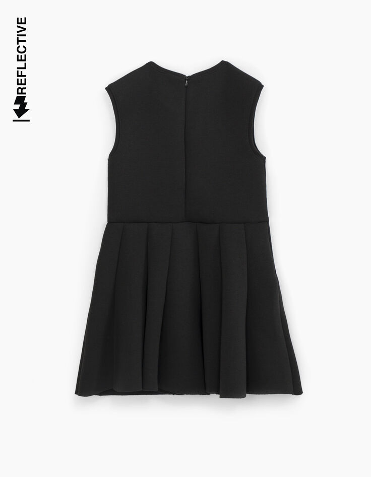 Schwarzes M&auml;dchenkleid mit abnehmbaren Handschuhen Halloween-6