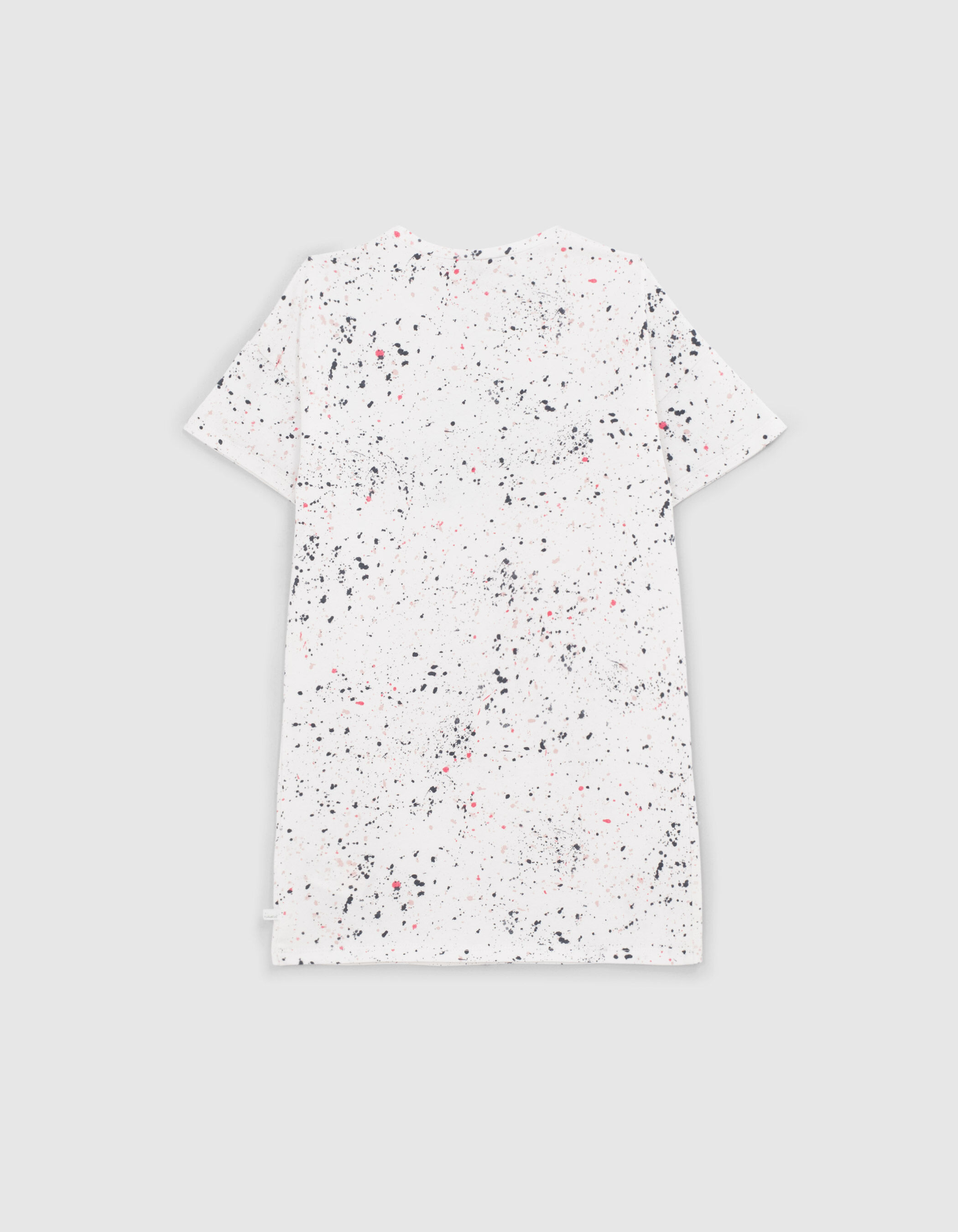 Robe T shirt blanche imprim tachiste fille