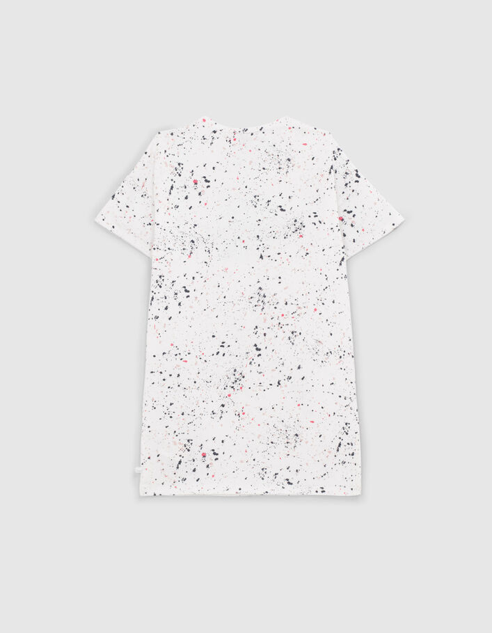 Vestido camiseta blanca estampado tachista niña-4