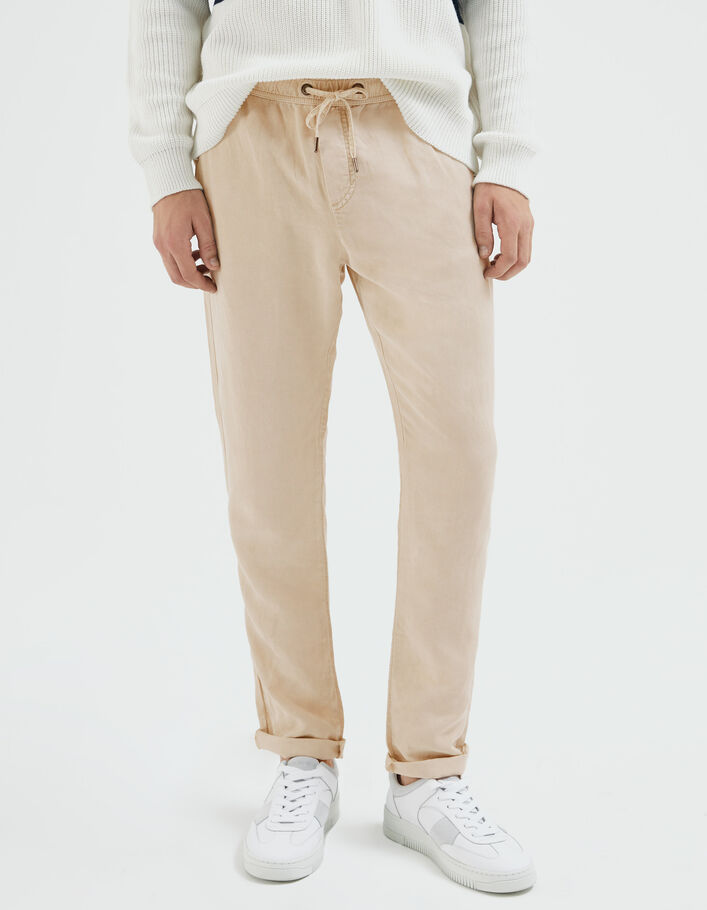 pantalon jogger en lin