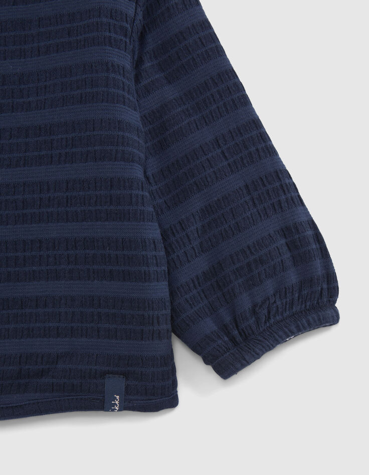 Cardigan réversible marine et imprimé colibrisbébé fille-4