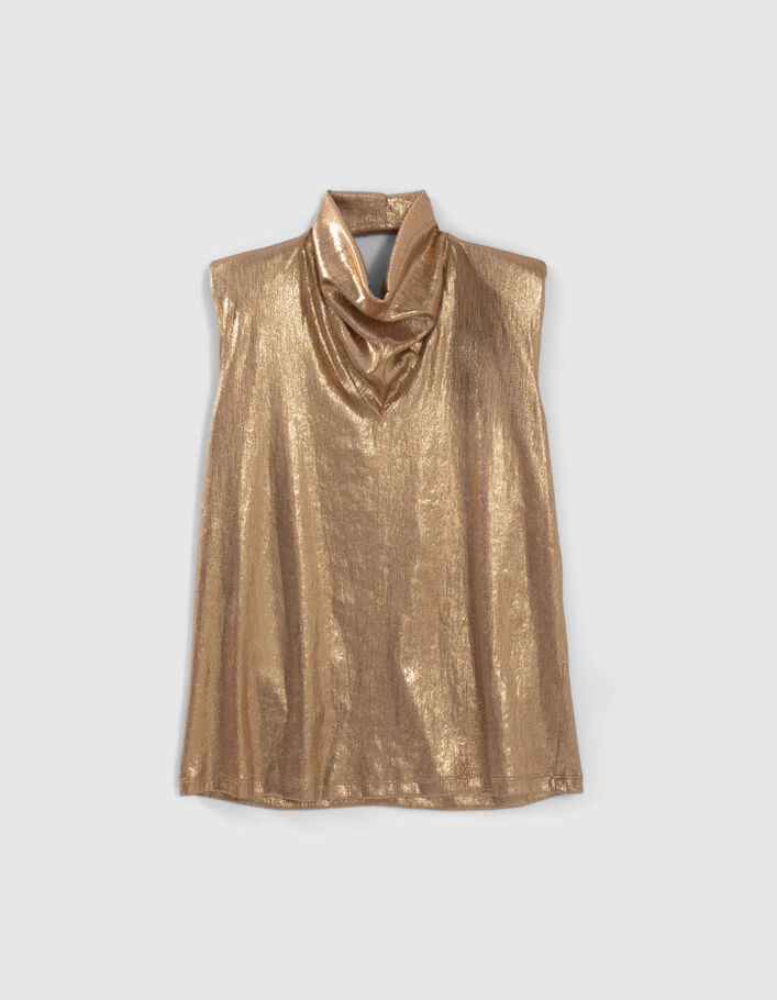 Pure Edition-Women’s gold draped-neck top-6