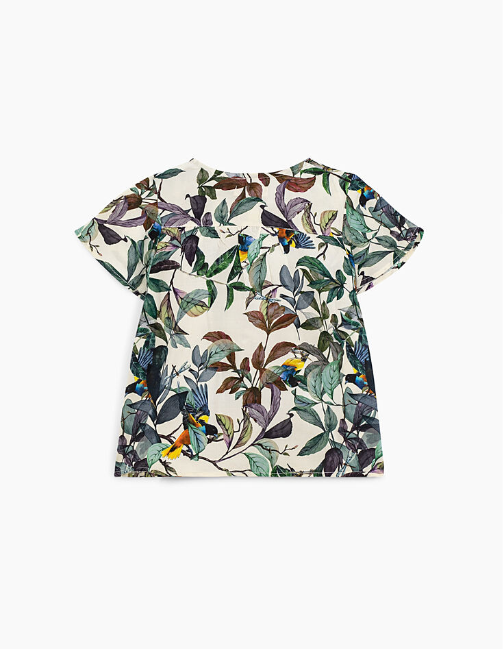 Girls’ off-white jungle bird print blouse-4
