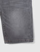 Boys' grey denim embossed back Waterless Bermuda shorts-5