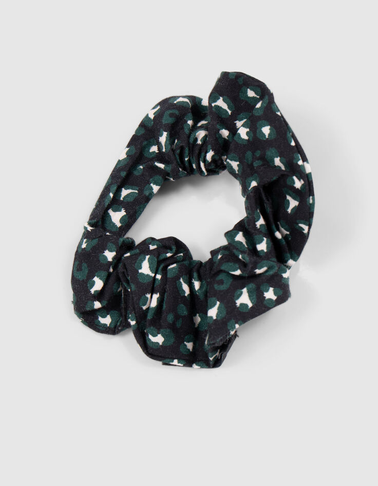 Girl's black leopard print chouchou-foulchie-4 Girl's black leopard print chouchou-foulchie-4