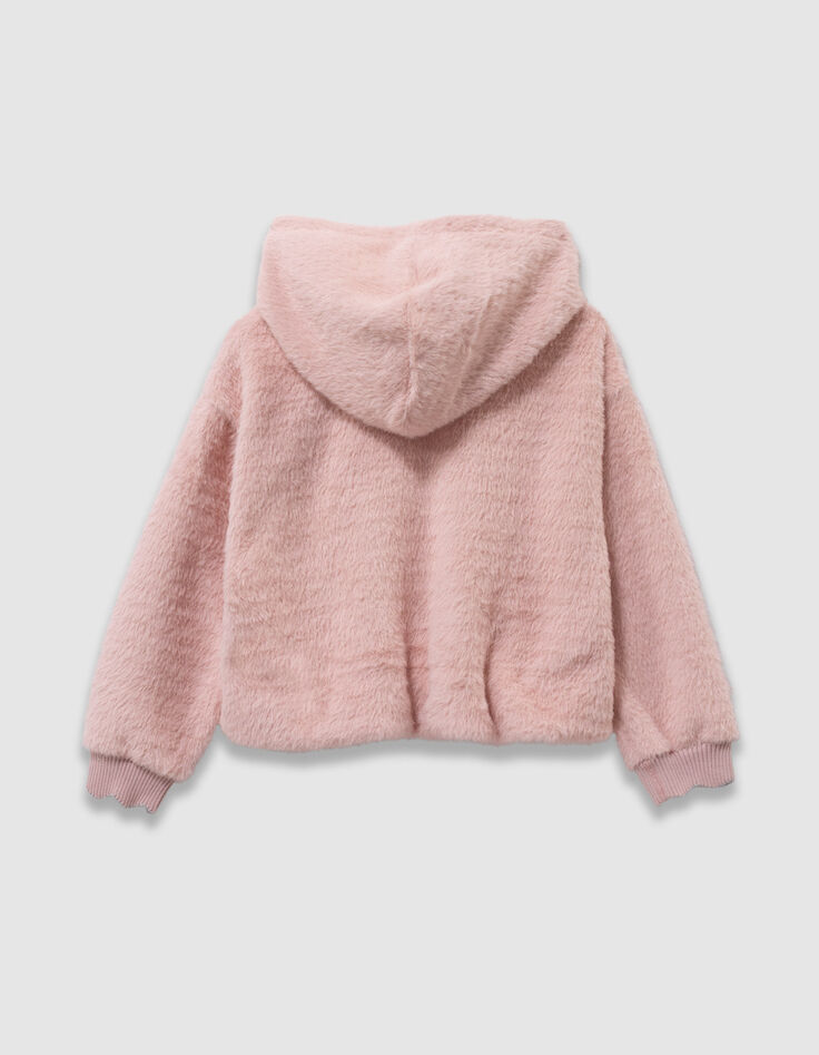 Rosa weicher Mädchen-Kapuzenpullover Herz-Badge-3 Rosa weicher Mädchen-Kapuzenpullover Herz-Badge-3