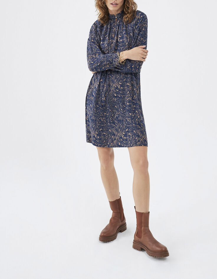 Vestido corto viscosa Ecovero™ estampado fantasía mujer-6 Vestido corto viscosa Ecovero™ estampado fantasía mujer-6