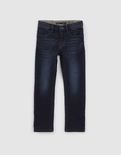 Boys’ blue black slim jeans with chevron topstitching