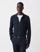 Men’s ink knit zip-up cardigan-2
