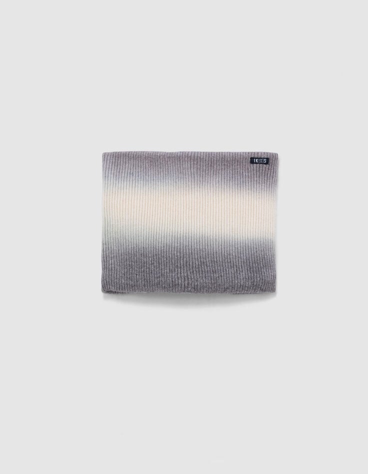Boy's grey tie-and-dye knit snood-1