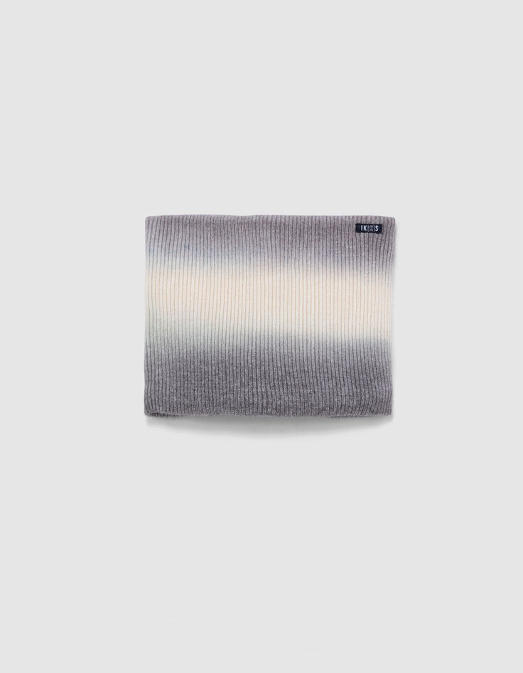 Boy's grey tie-and-dye knit snood-1 Boy's grey tie-and-dye knit snood-1