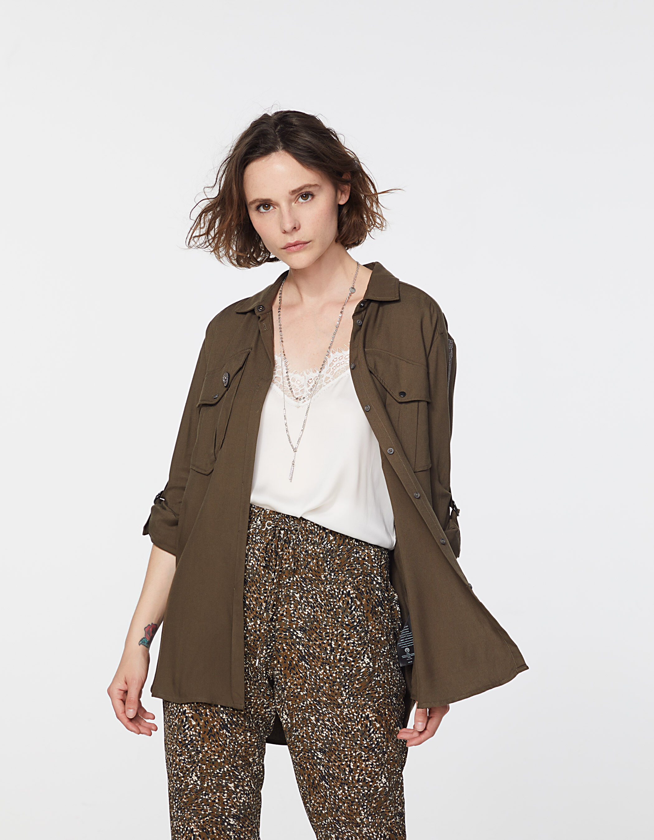 Chemise kaki ikks on sale