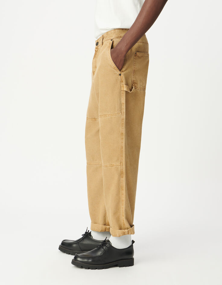 Beige canvas broek timmermansstijl Heren-4