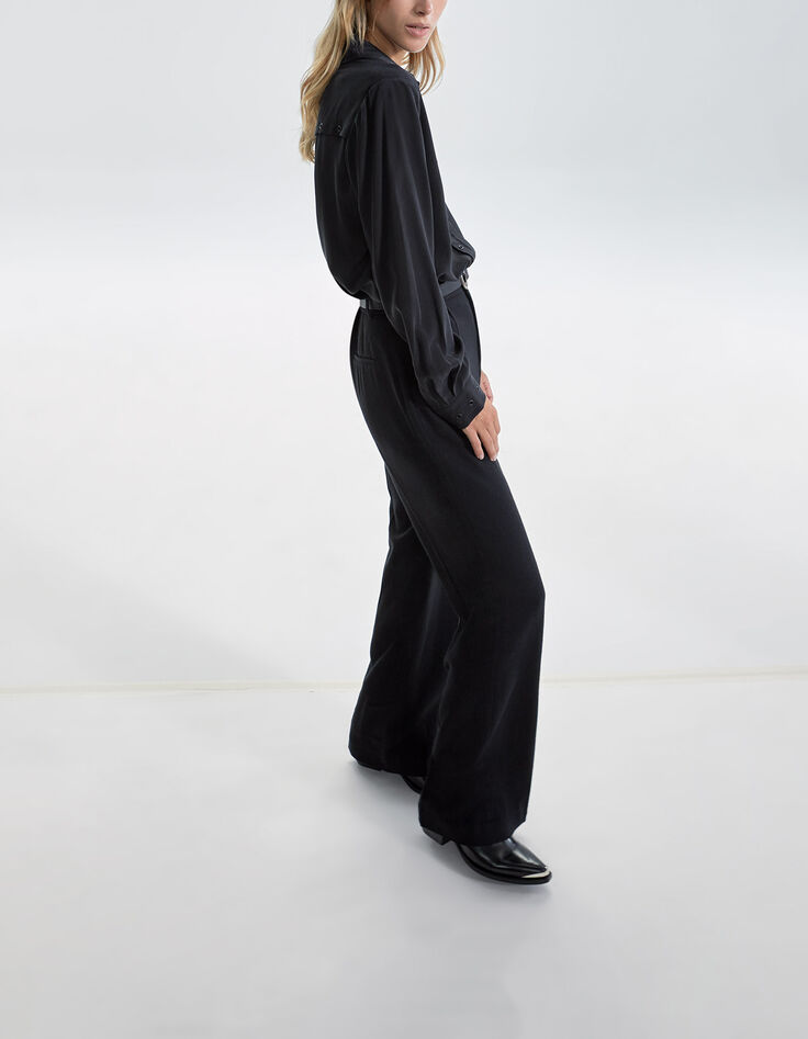 Pure Edition-Wijde zwarte broek dames-2 Pure Edition-Wijde zwarte broek dames-2