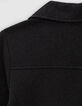 Cardigan noir esprit motard maille paillet&eacute; fille-5