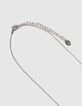 Plastron-halsketting zilverkleurig mesh dames-3