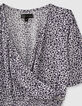 Robe longue &eacute;crue imprim&eacute; fleurs parme fille-4