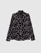 Women’s black blouse with ecru slalom print-5