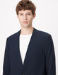 Dunkelblaue kragenlose Anzugjacke f&uuml;r Herren-4