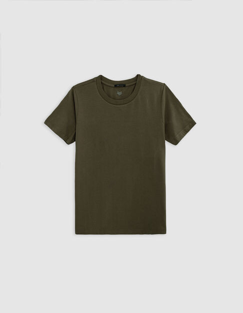Tee-shirt kaki col rond broderie chevrons dos Femme - IKKS