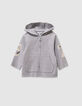 Ensemble cardigan et pantalon gris tricot bébé garçon-3