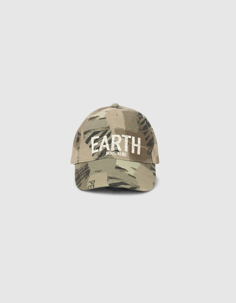Boys’ khaki camouflage print cap